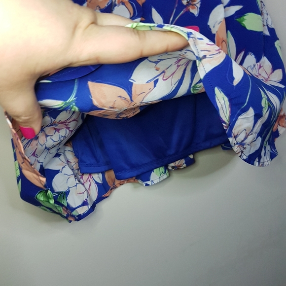 Signature Collection Blue Floral Print Jill Dress Size Small - Picture 8 of 11